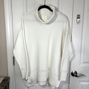 Ultra Flirt Off-White Chenille Cowl Neck Sweater Size Large NWT